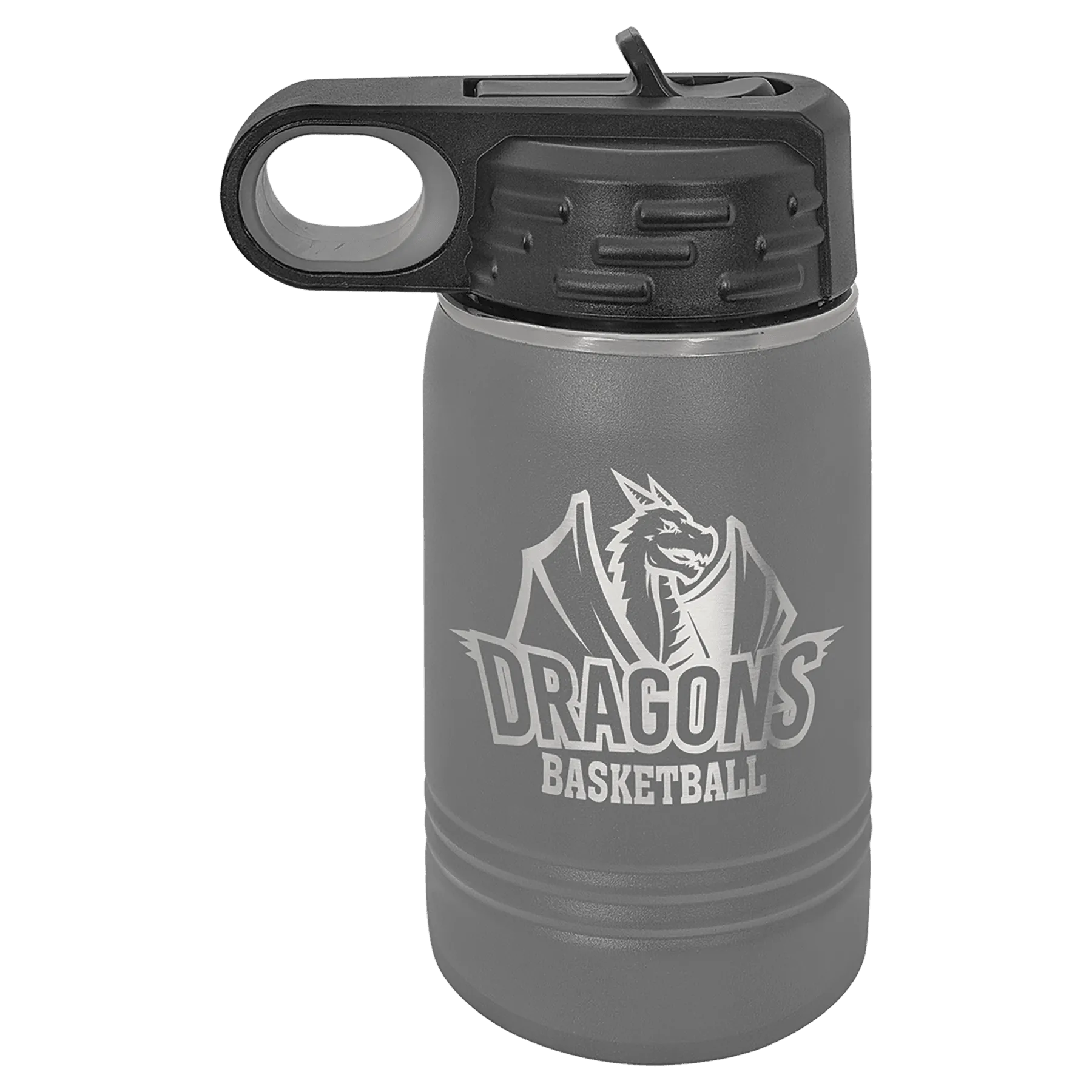 12oz Dark Gray Water Bottles