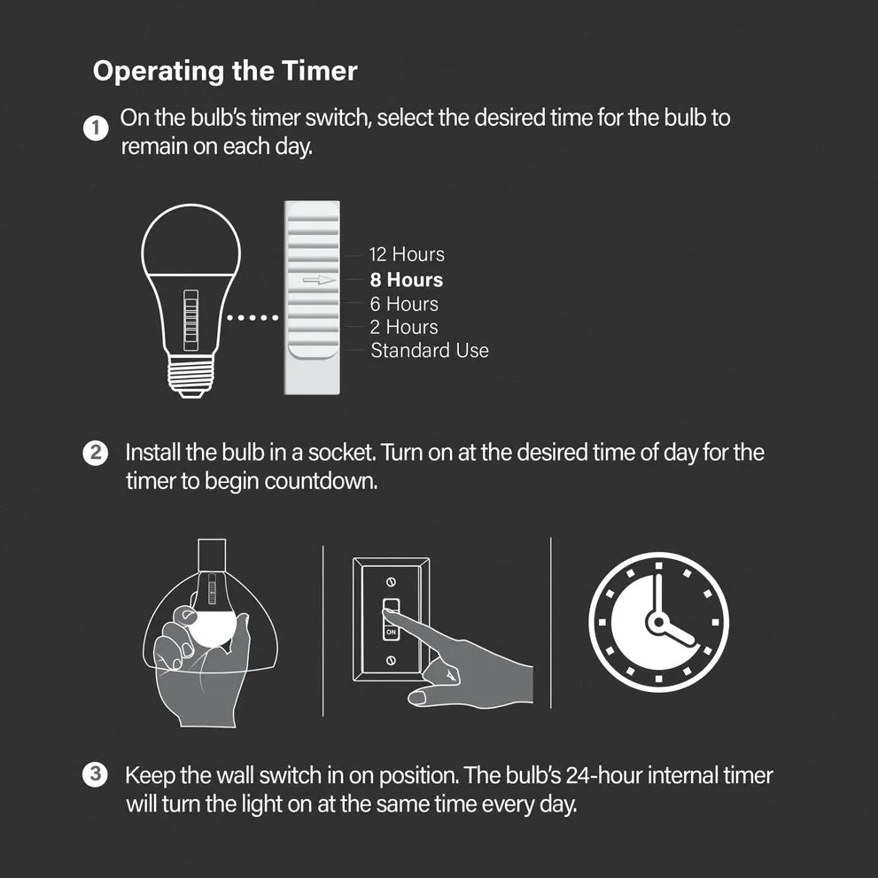 60W Color Selectable LED Light Bulb with Automatic Timer OM602CCTCATIMER