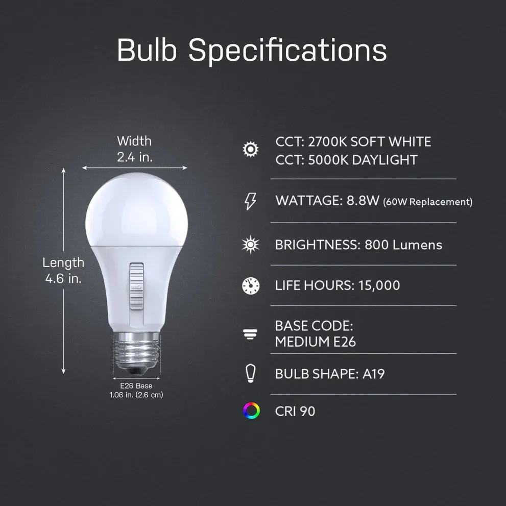 60W Color Selectable LED Light Bulb with Automatic Timer OM602CCTCATIMER
