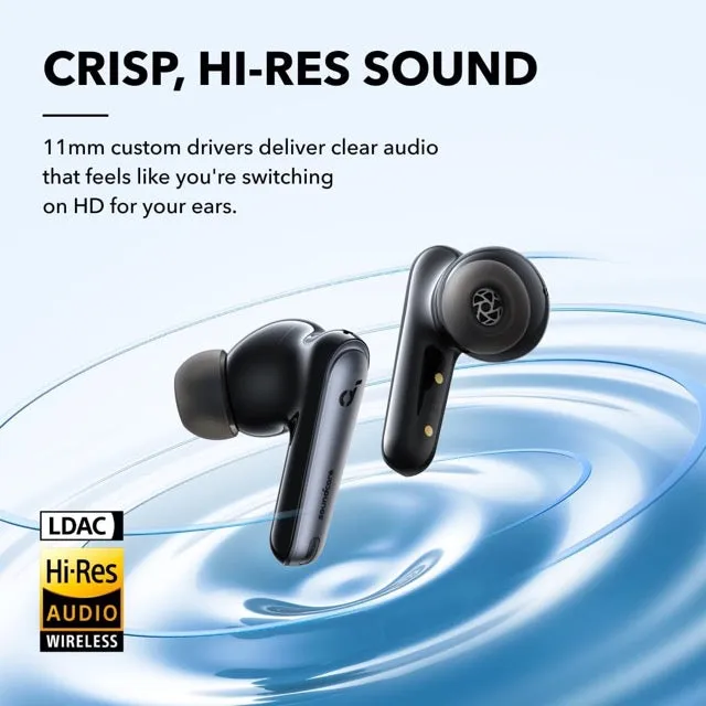 Anker Soundcore Liberty 4 NC Wireless Earbuds, 98.5% Noise Reduction, Adaptive Noise Cancelling to Ears and Environment, Hi-Res Sound, 50H Battery, Wireless Charging, Bluetooth 5.3 (White)