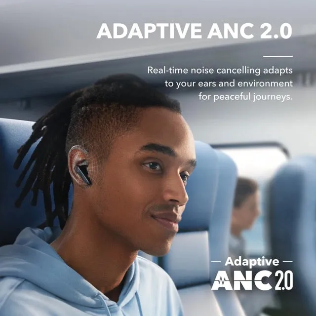 Anker Soundcore Liberty 4 NC Wireless Earbuds, 98.5% Noise Reduction, Adaptive Noise Cancelling to Ears and Environment, Hi-Res Sound, 50H Battery, Wireless Charging, Bluetooth 5.3 (White)