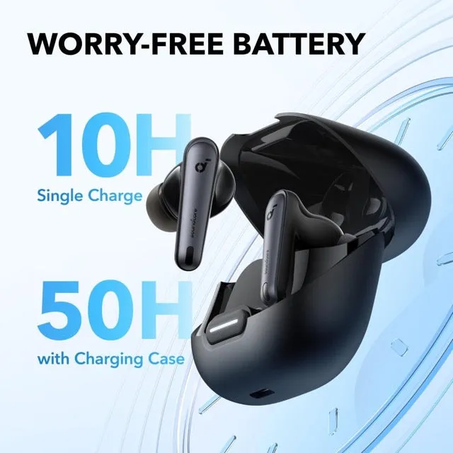 Anker Soundcore Liberty 4 NC Wireless Earbuds, 98.5% Noise Reduction, Adaptive Noise Cancelling to Ears and Environment, Hi-Res Sound, 50H Battery, Wireless Charging, Bluetooth 5.3 (White)