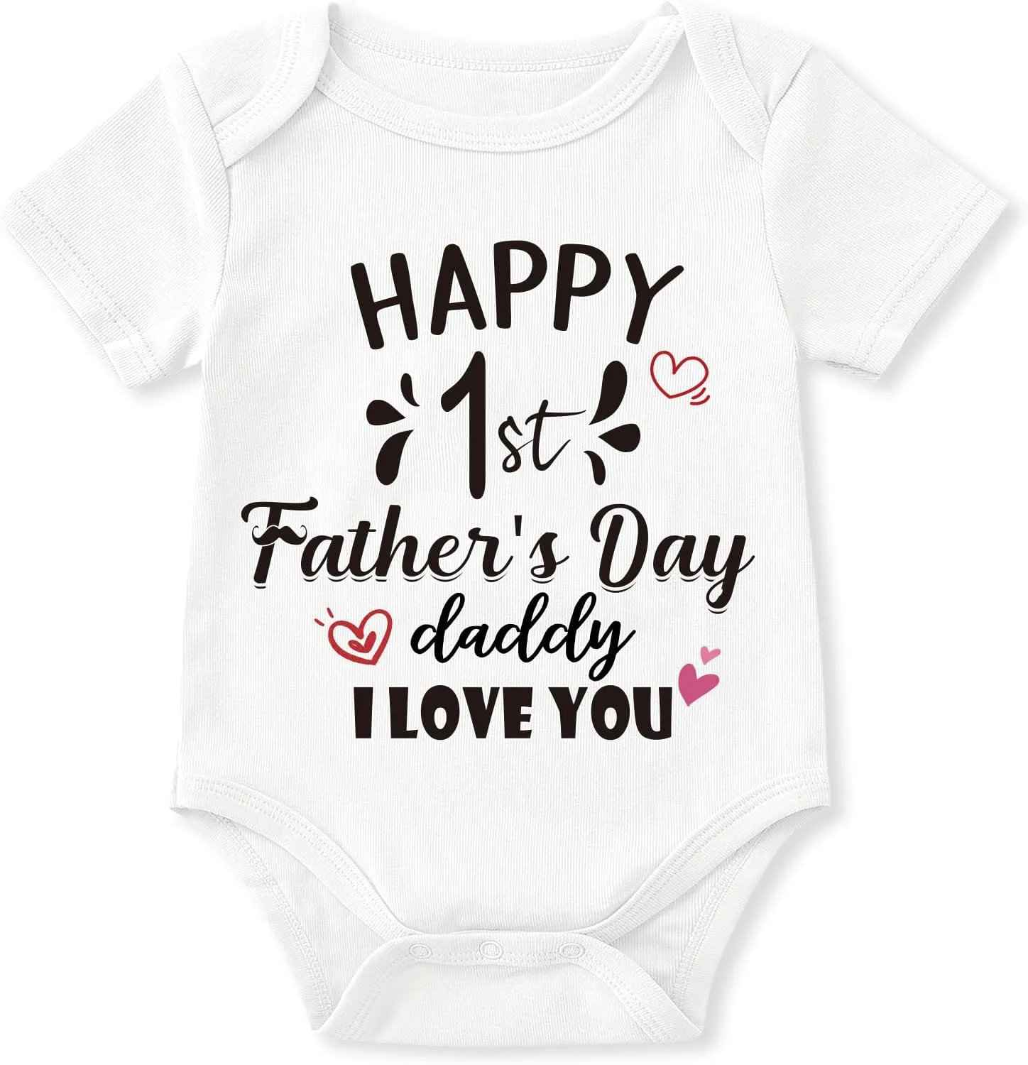 Baby Happy 1st Fathers Day Onesie Infant Cotton Short Sleeve Bodysuit 0-12 Months