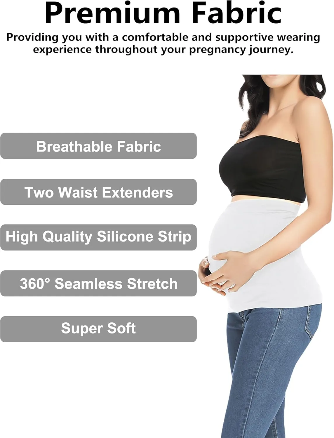 Belly Bands for Pregnant Women Maternity Band for Pants Postpartum Belly Band Pregnancy Band for Jeans