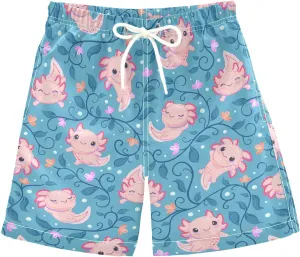 Boy Swim Trunks Quick Dry Swimsuit Bathing Suits Beach Board Shorts with Mesh Lining 8-16Years