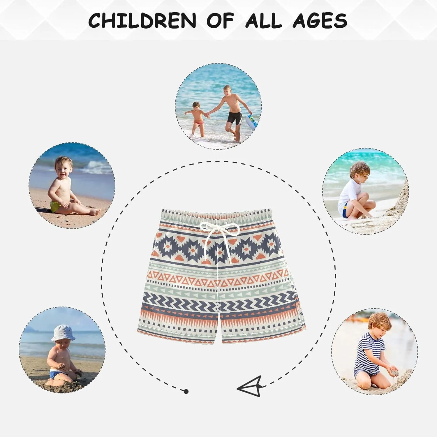 Boy Swim Trunks Quick Dry Swimsuit Bathing Suits Beach Board Shorts with Mesh Lining 8-16Years