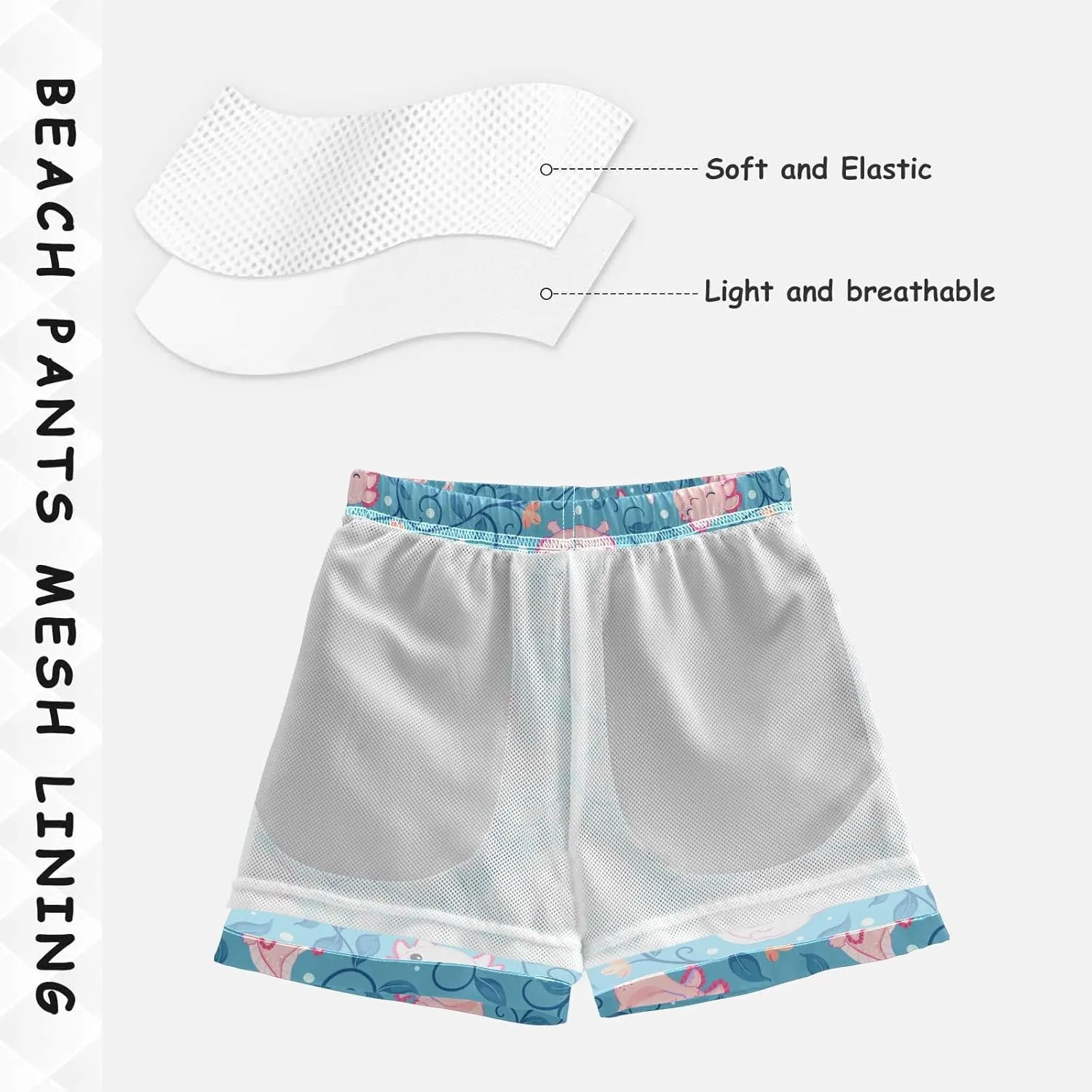 Boy Swim Trunks Quick Dry Swimsuit Bathing Suits Beach Board Shorts with Mesh Lining 8-16Years