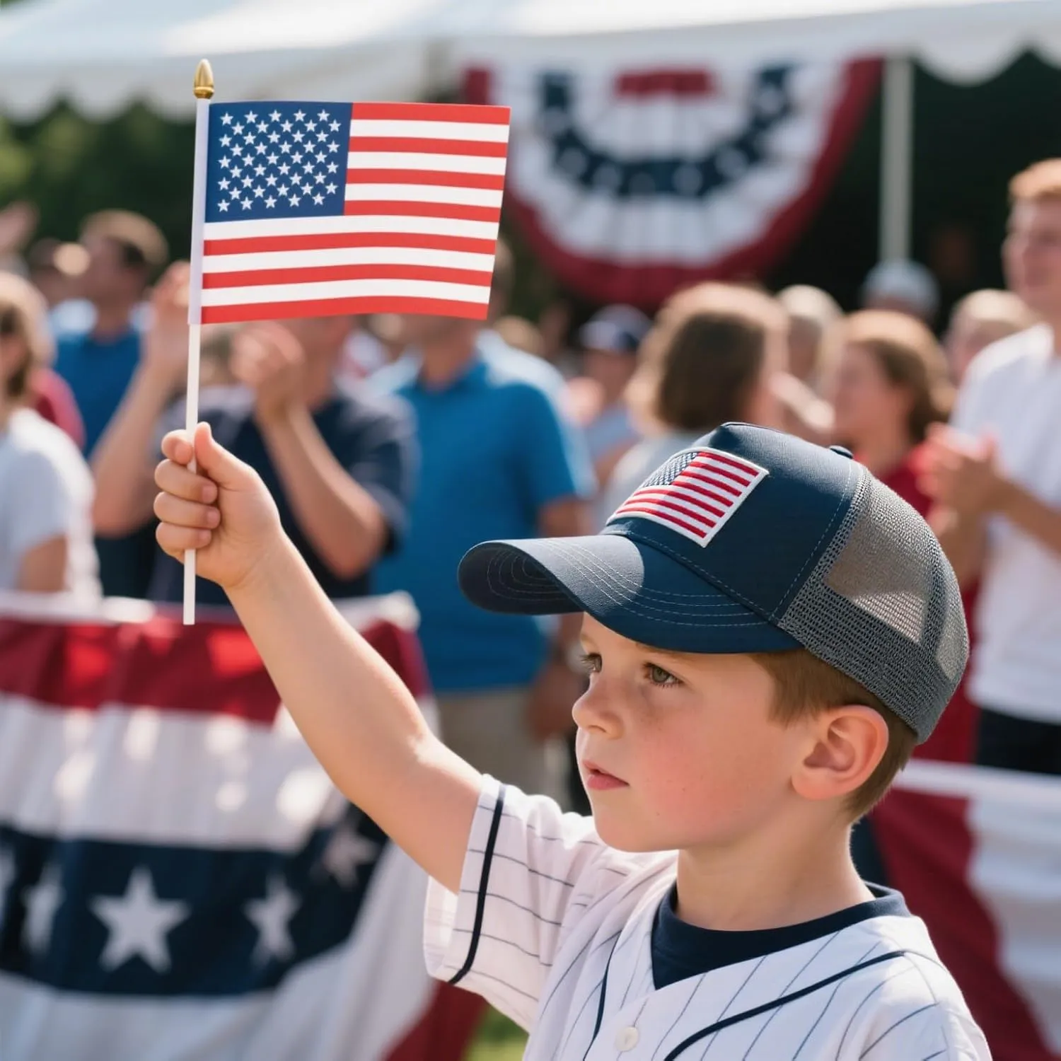 Boys Trucker Hat, Toddler American Flag Snapback Mesh Baseball Caps for Kids Age 2-6
