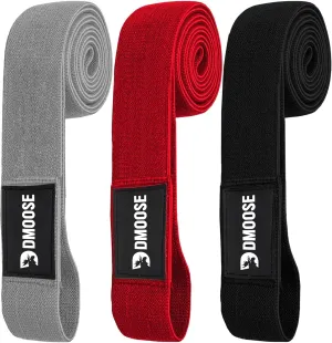 DMoose Fitness Fabric Resistance Bands for Working Out - Non-Slip Cloth Bands for Squats, Lunges & Bicep Curls - Long Resistance Band for Booty Exercises, Women & Men