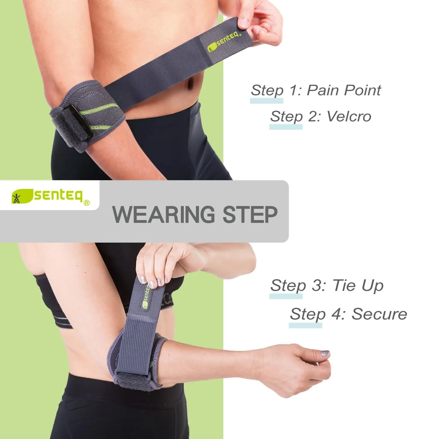 Elbow Brace Support Strap - Forearm Compression Sleeve, Tennis Elbow Brace for Men and Women, Fit Wrap Band for Weightlifting, Tennis, Golf Pressure Relief & Sports Injury Recovery, 1ct, 1-Pack