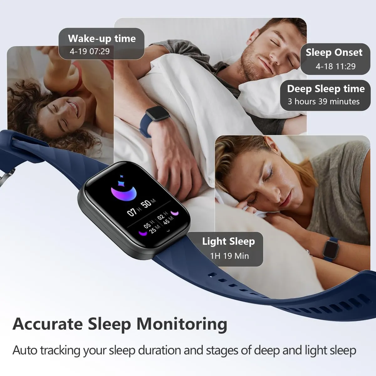 FITVII Health & Fitness Tracker (Answer/Make Calls), Smart Watch with 24/7 Heart Rate and Blood Pressure, Sleep Tracking, Blood Oxygen Monitor, 120  Sport Mode Activity Tracker for Women Men