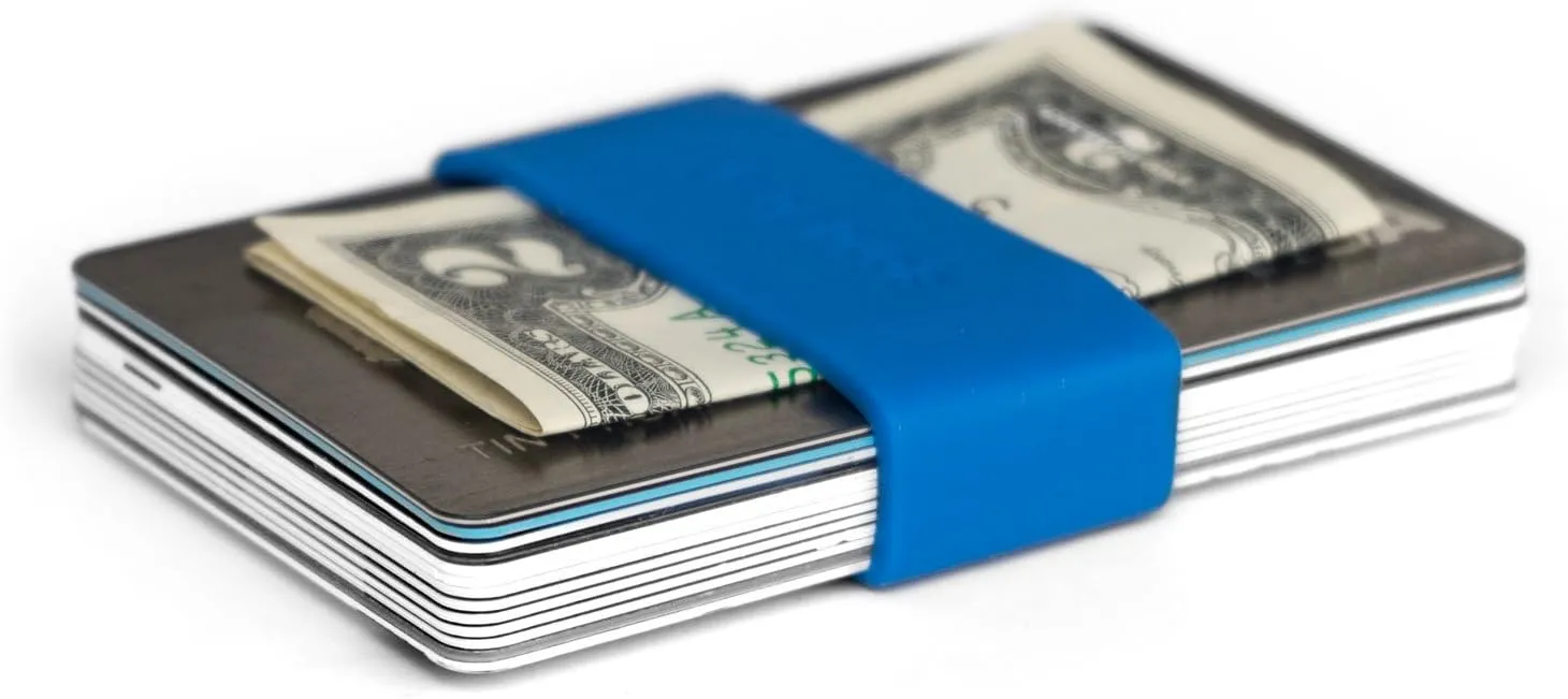 GRIFITI Band Joes Pocket Wallet Replacement Super Slim Profile Colorful Silicone Rubber Bands Money Wide Strap Grip Clip Siliconebands for Credit Card, License, Cash Holder