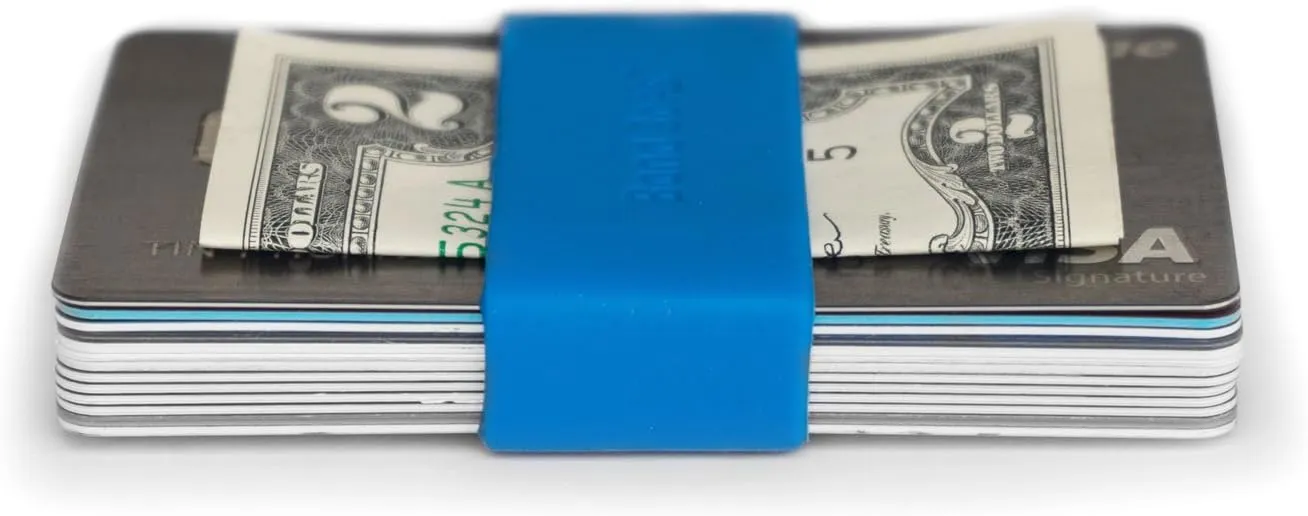 GRIFITI Band Joes Pocket Wallet Replacement Super Slim Profile Colorful Silicone Rubber Bands Money Wide Strap Grip Clip Siliconebands for Credit Card, License, Cash Holder