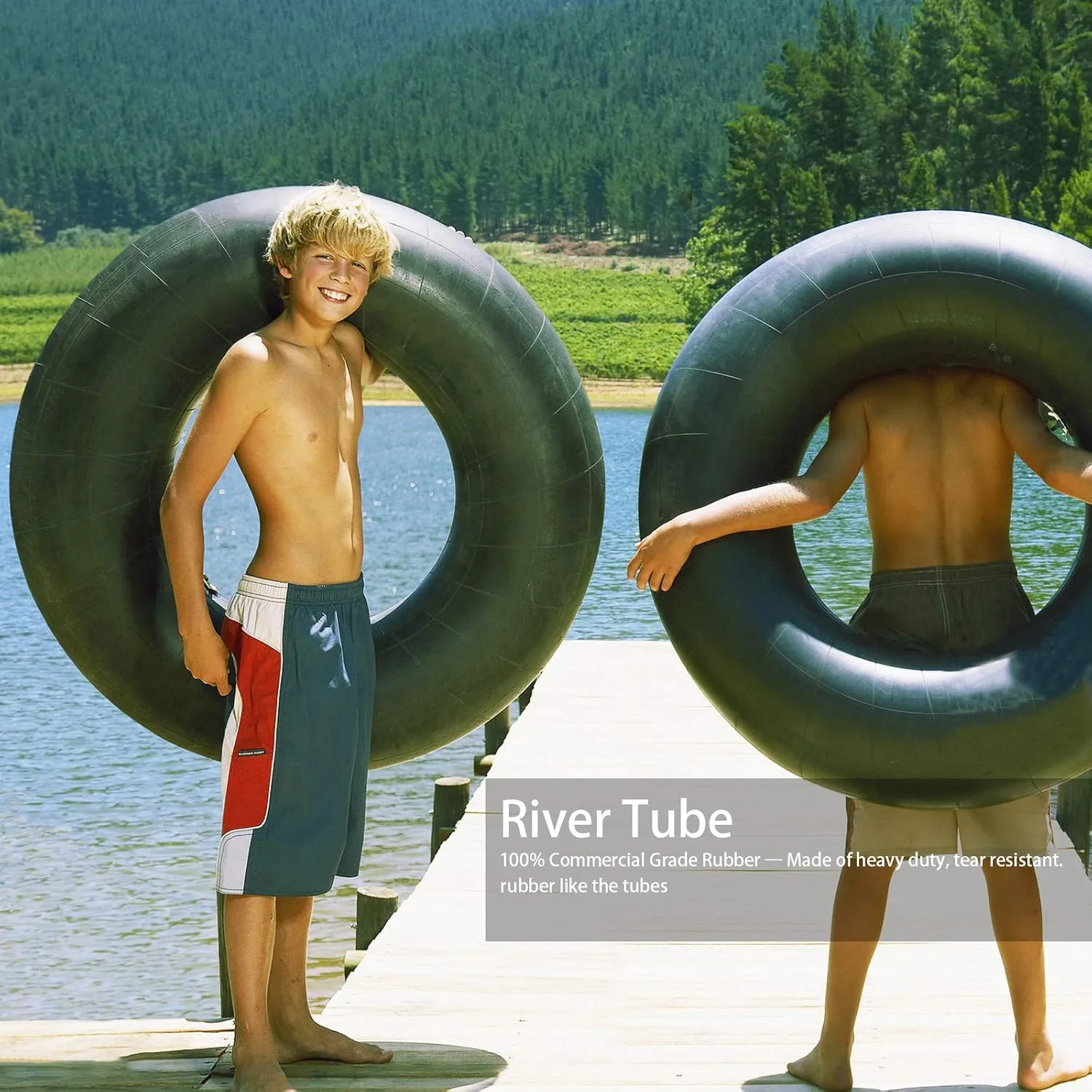 Heavy-Duty Inflatable Float - River & Snow Tube, Swim & Sledding, Pool Closing Inner Tube