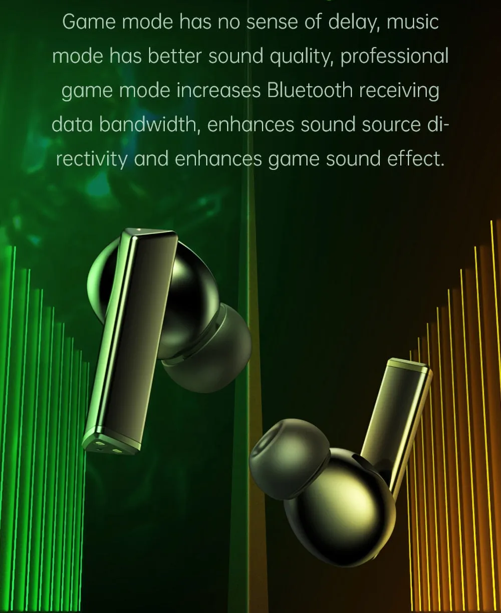 Lenovo GM1 Gaming Earphones with Mic  Bluetooth Gamer Headphones 60ms Low Latency TWS Earbuds Gaming Headset for PUBG Stereo