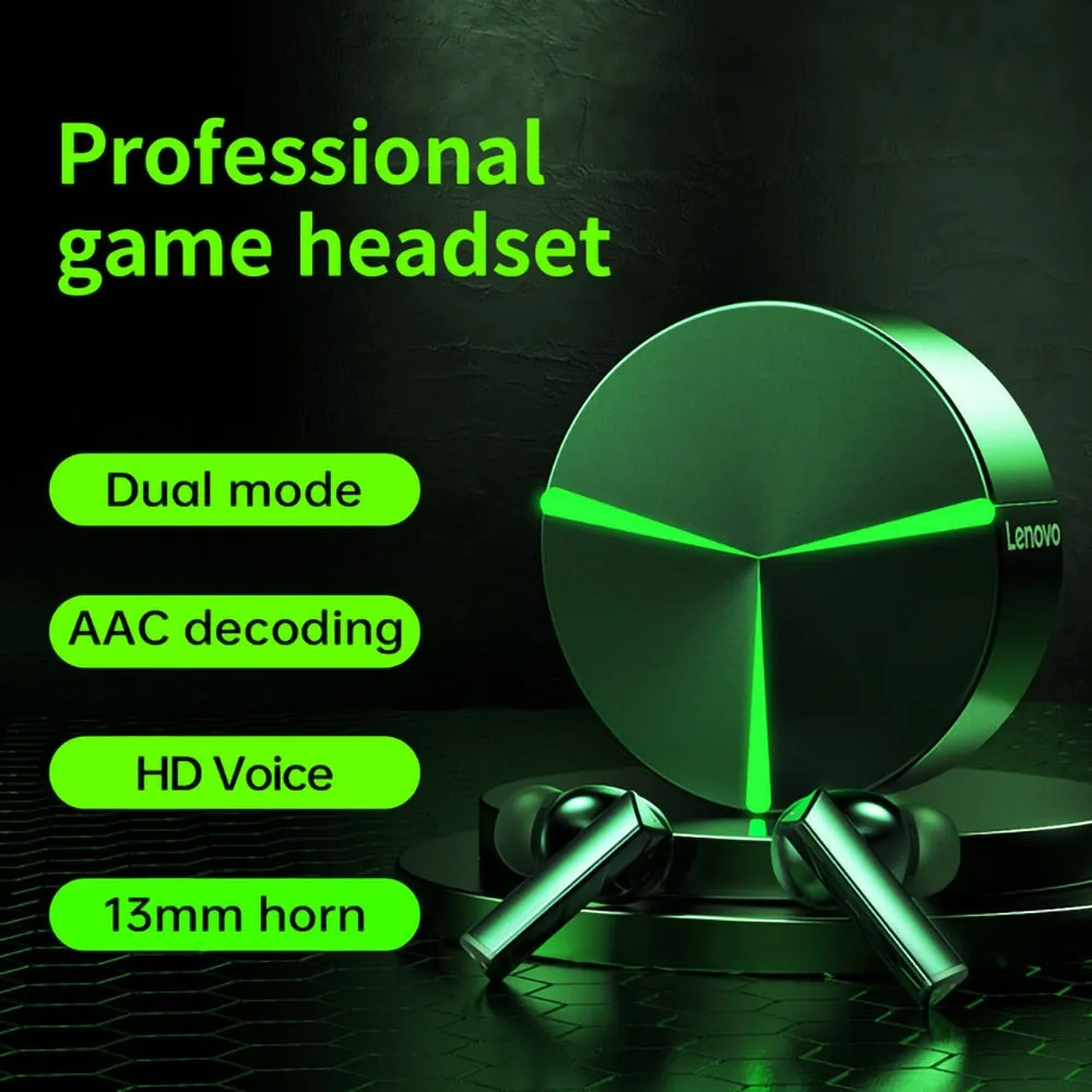 Lenovo GM1 Gaming Earphones with Mic  Bluetooth Gamer Headphones 60ms Low Latency TWS Earbuds Gaming Headset for PUBG Stereo