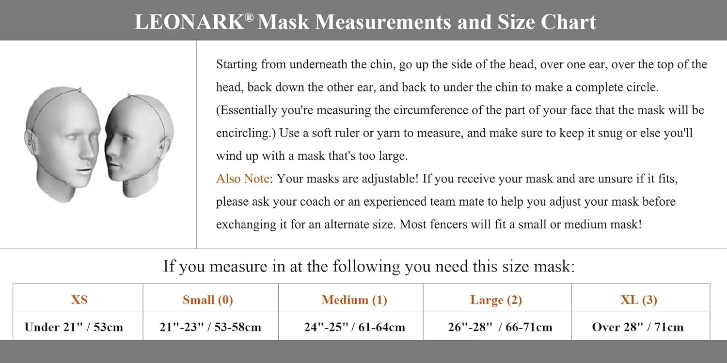 LEONARK Fencing Foil Mask Fencing Helmet CE 350N Certified National Grade Masque - Fencing Protective Gear