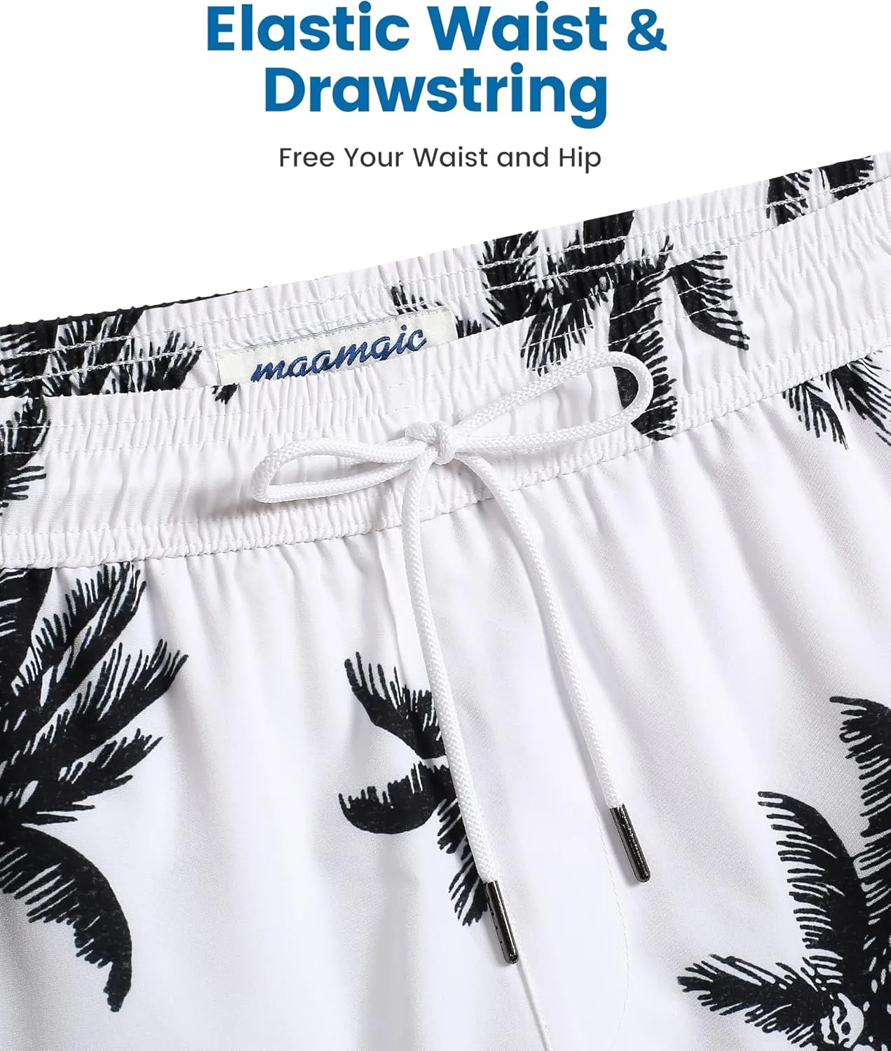 maamgic 2 in 1 Mens Swim Trunks 7 Inch Swim Shorts Swim Suits Board Shorts