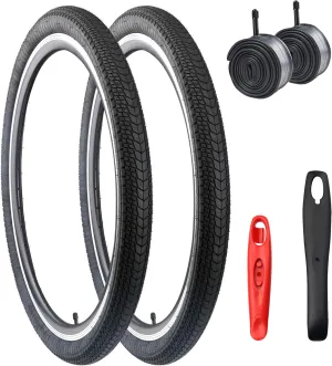 MEGHNA Mountain Bike Tire 26/27.5 x 2.125 Inch With Tire Lever - Foldable Replacement for Cruiser, Mountain, Folding, BMX, and City Bikes