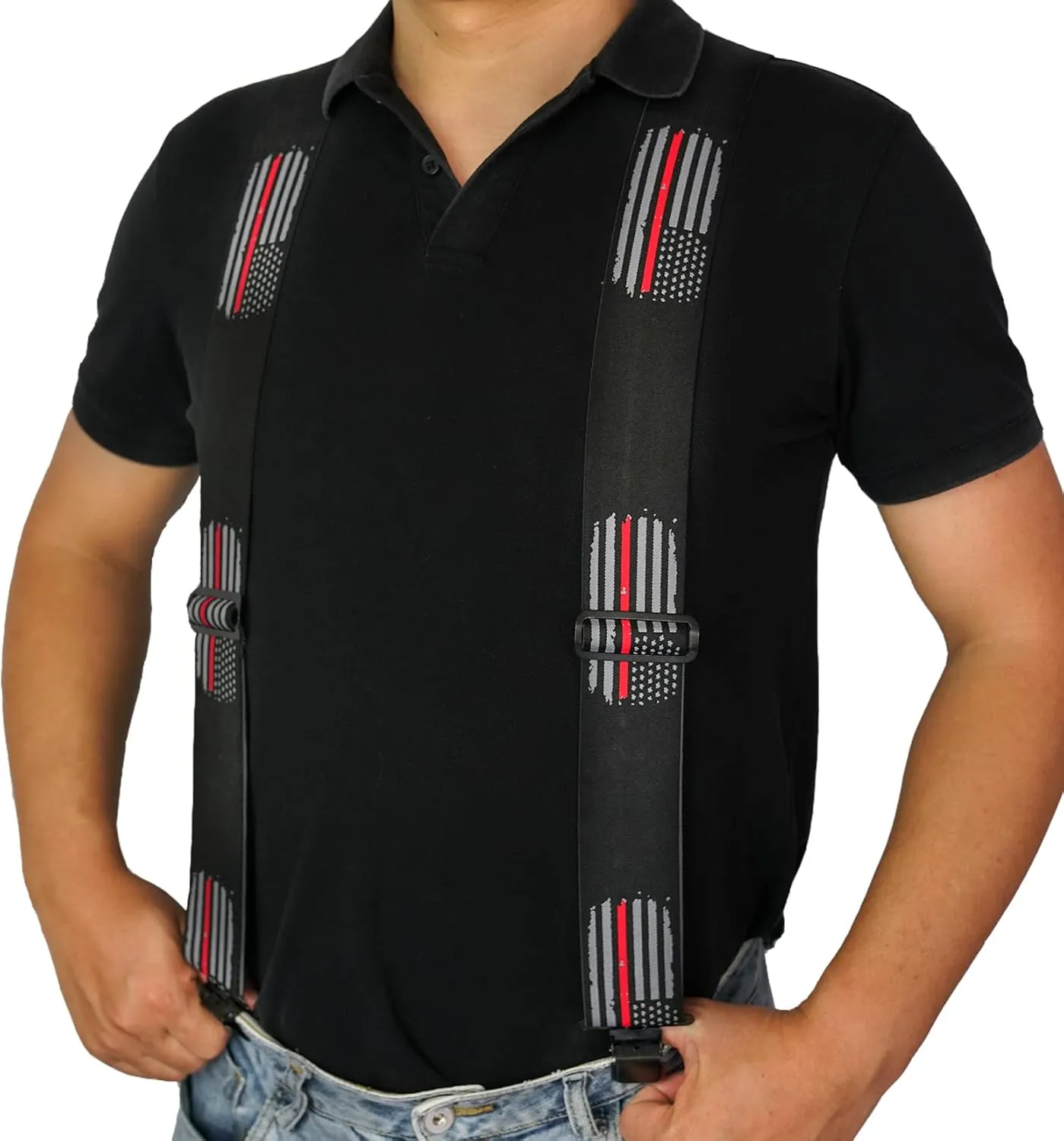 MELOTOUGH Men's Suspenders Fully Elastic 2 inch Wide X back Heavy Duty Work Suspenders