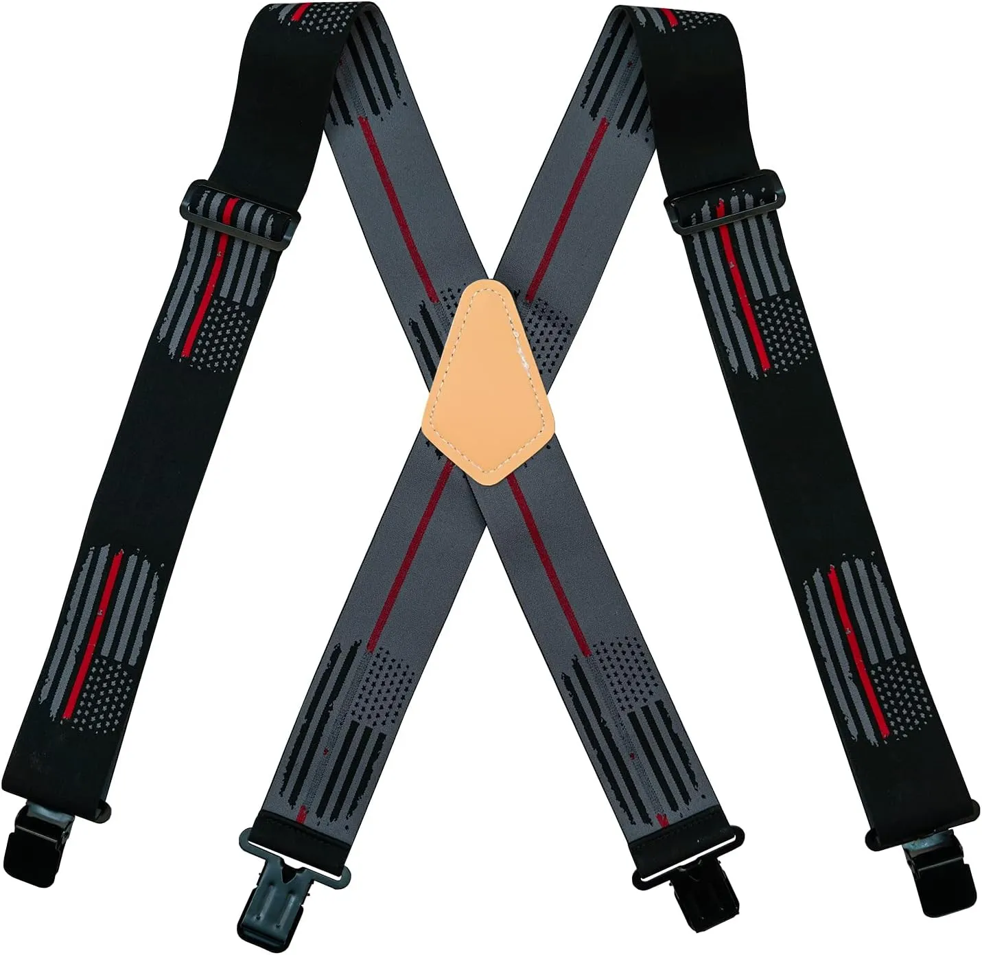 MELOTOUGH Men's Suspenders Fully Elastic 2 inch Wide X back Heavy Duty Work Suspenders