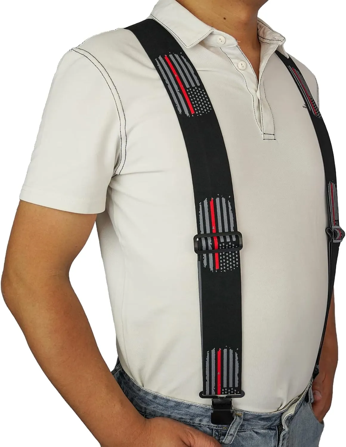 MELOTOUGH Men's Suspenders Fully Elastic 2 inch Wide X back Heavy Duty Work Suspenders