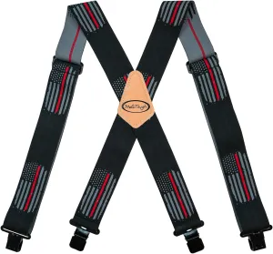 MELOTOUGH Men's Suspenders Fully Elastic 2 inch Wide X back Heavy Duty Work Suspenders