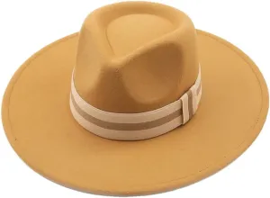 Men Women Winter Wool Fedoras Big Wide Brim Wedding Church Jazz Hats