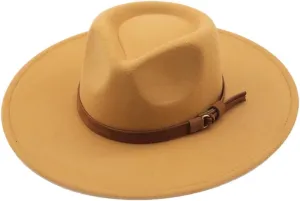 Men Women Winter Wool Fedoras Big Wide Brim Wedding Church Jazz Hats