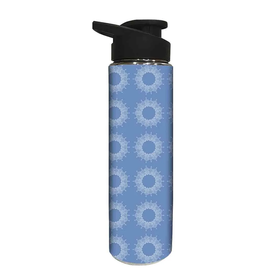 Metal Water Bottle for Birthday Return Gifts Ideas - Blue Pattern