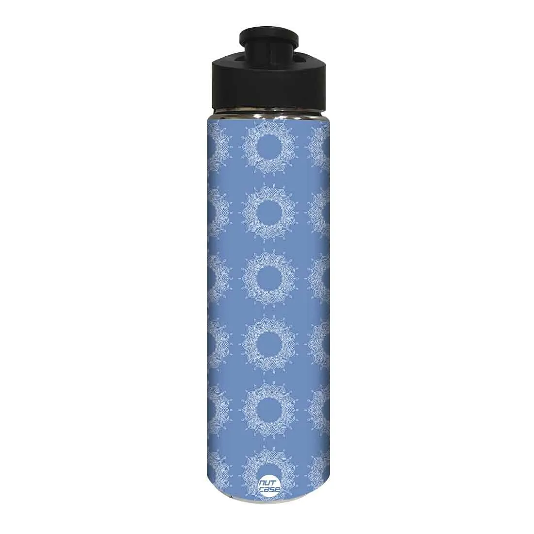 Metal Water Bottle for Birthday Return Gifts Ideas - Blue Pattern
