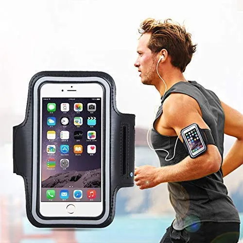 Mobile Phone Armband cell phone Arm band for Running Workout Water Resistant Holder Adjustable for Men Women Black Sports Arm Band Case