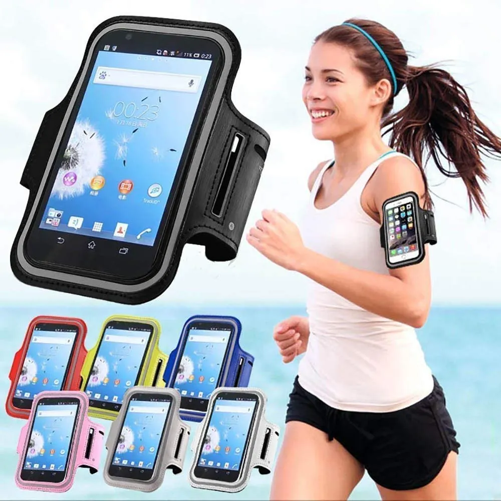 Mobile Phone Armband cell phone Arm band for Running Workout Water Resistant Holder Adjustable for Men Women Black Sports Arm Band Case