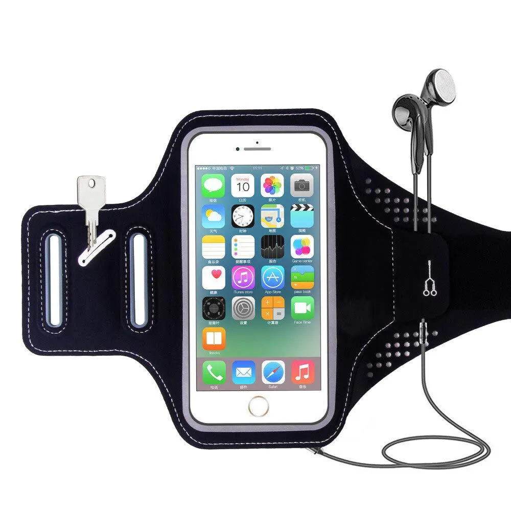 Mobile Phone Armband cell phone Arm band for Running Workout Water Resistant Holder Adjustable for Men Women Black Sports Arm Band Case