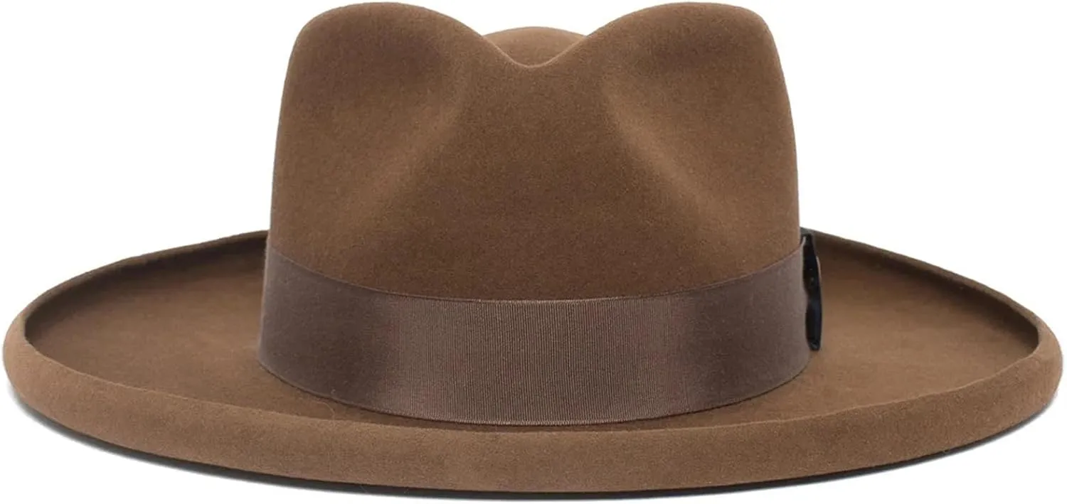Old-Fashioned Top Hat Western Wide-Brimmed Hat for Women Man Casual Wear Western Fedoras Man Women Unisex Wear