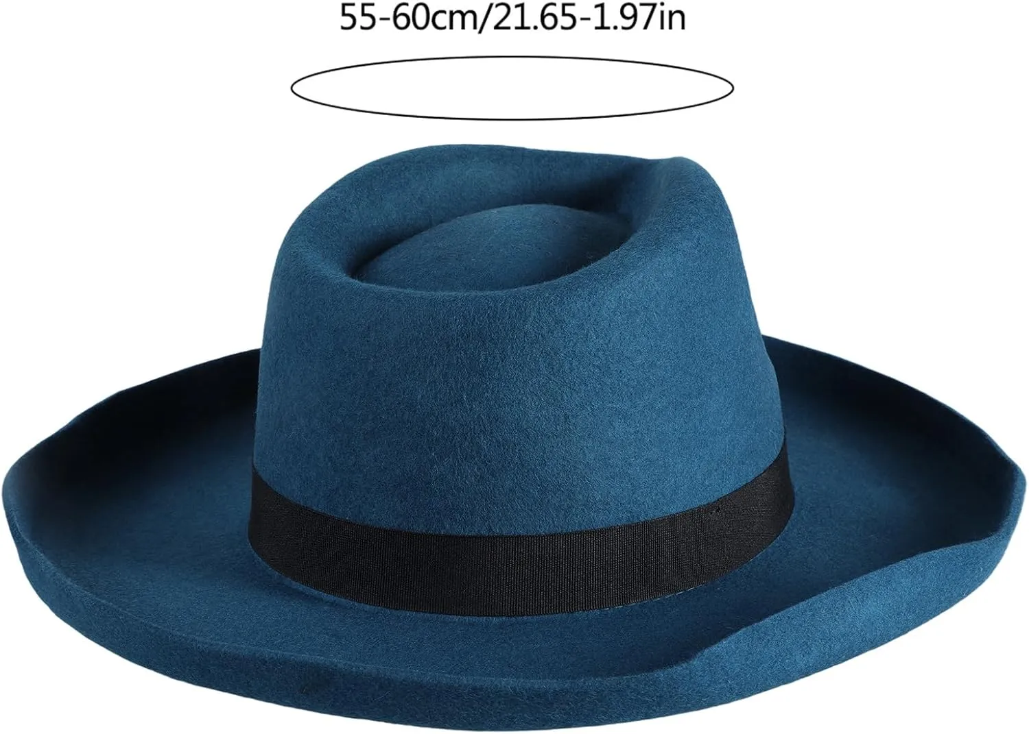 Old-Fashioned Top Hat Western Wide-Brimmed Hat for Women Man Casual Wear Western Fedoras Man Women Unisex Wear