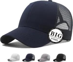 Oversize Large Mesh Trucker Hat Big Head Hats for Men XXL Baseball Cap Breathable Dad Hat Adjustable 23.6"-25.6"