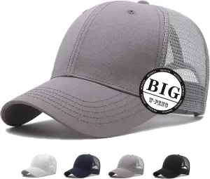 Oversize Large Mesh Trucker Hat Big Head Hats for Men XXL Baseball Cap Breathable Dad Hat Adjustable 23.6"-25.6"