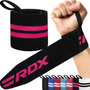 RDX Wrist Wraps for Weightlifting (Pair), IPL USPA Approved, Elasticated 18 Cotton Straps Support with Thumb Loop, Gym Wrap for Weight Lifting Powerlifting Competition Strength Training Bodybuilding