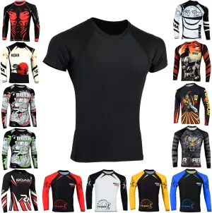 ROAR-INT Rash Guards Swim Shirt, UPF 50  Hiking, Fishing, MMA, Yoga, Athletic, Compression Shirt, Rash Guard for Men