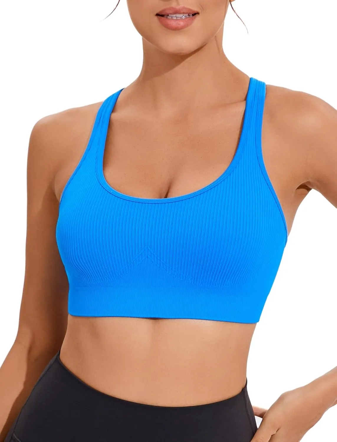 RUNNING GIRL Sports Bra for Women High Support, Criss-Cross Back Padded Strappy Sports Bras Yoga Bra with Removable Cups