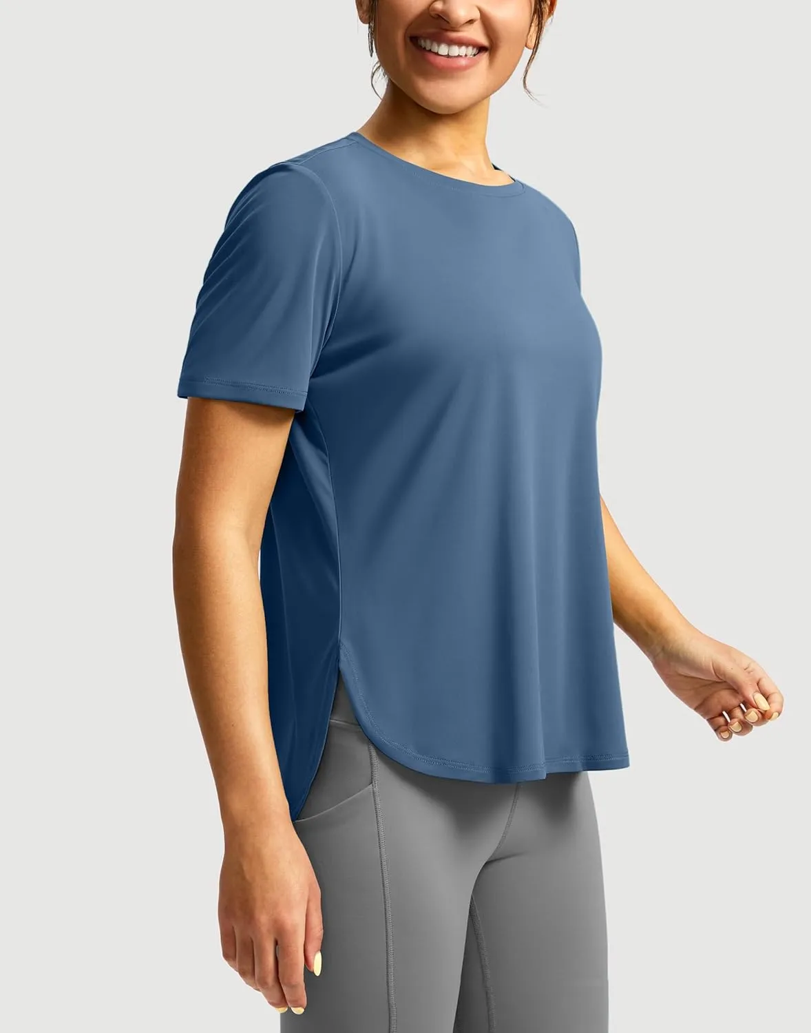 Soothfeel Women's Short Sleeve Workout Shirts UPF 50  Sun Protection Breathable Athletic Tee Tops Gym Running Yoga T-Shirts