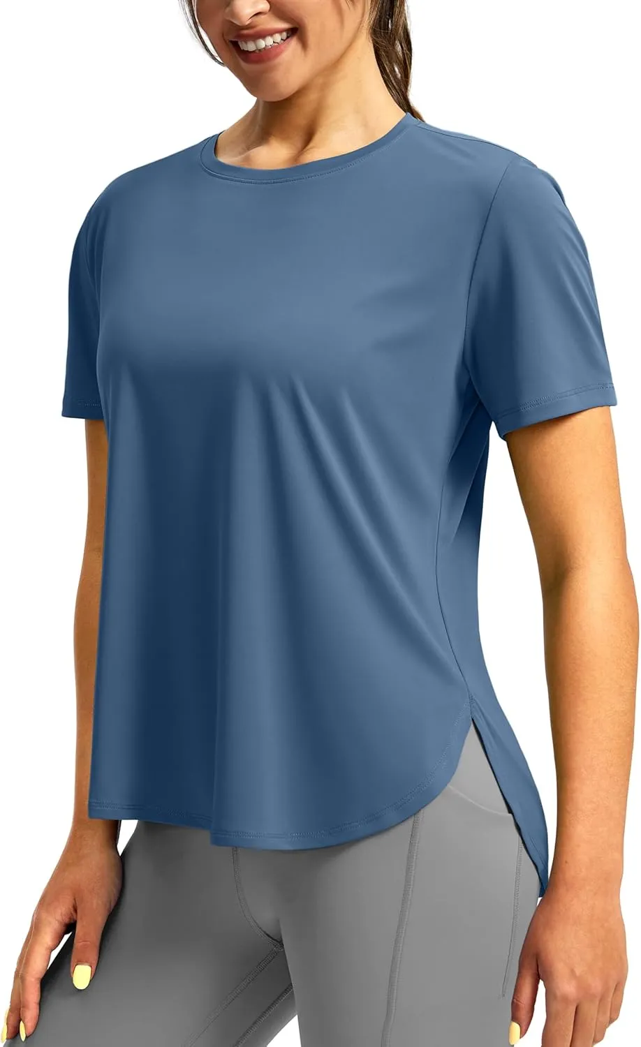 Soothfeel Women's Short Sleeve Workout Shirts UPF 50  Sun Protection Breathable Athletic Tee Tops Gym Running Yoga T-Shirts
