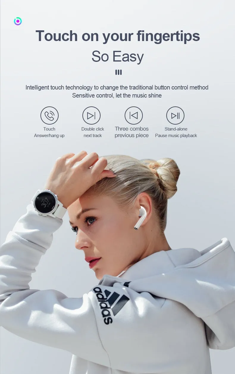 Touch Control Wireless Headphone Bluetooth Earphones Sport Earbuds For Huawei Iphone OPPO Xiaomi TWS Music Headset