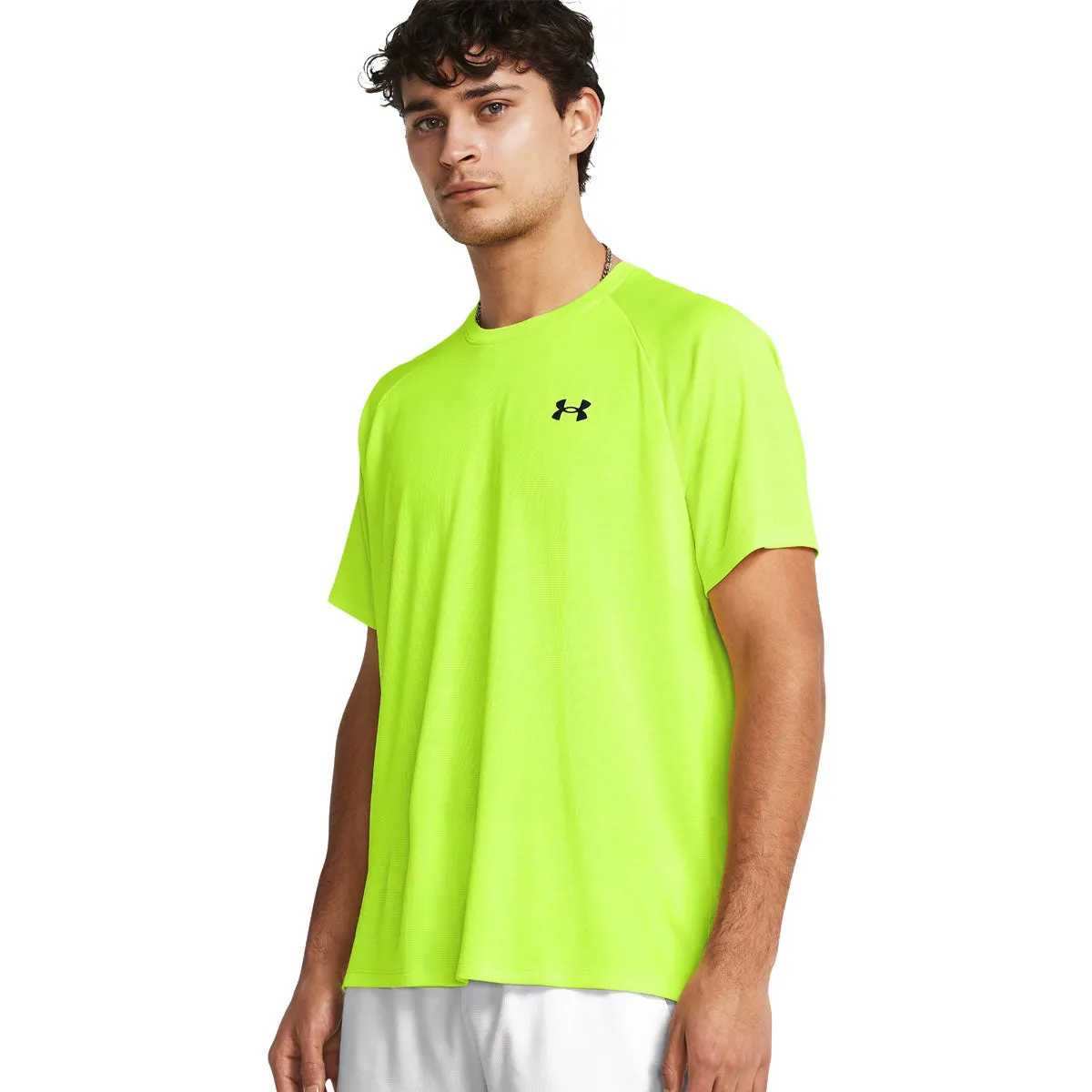 Under Armour Tech Textured Short Sleeve Tee - Mens - High Vis Yellow/Silica Green