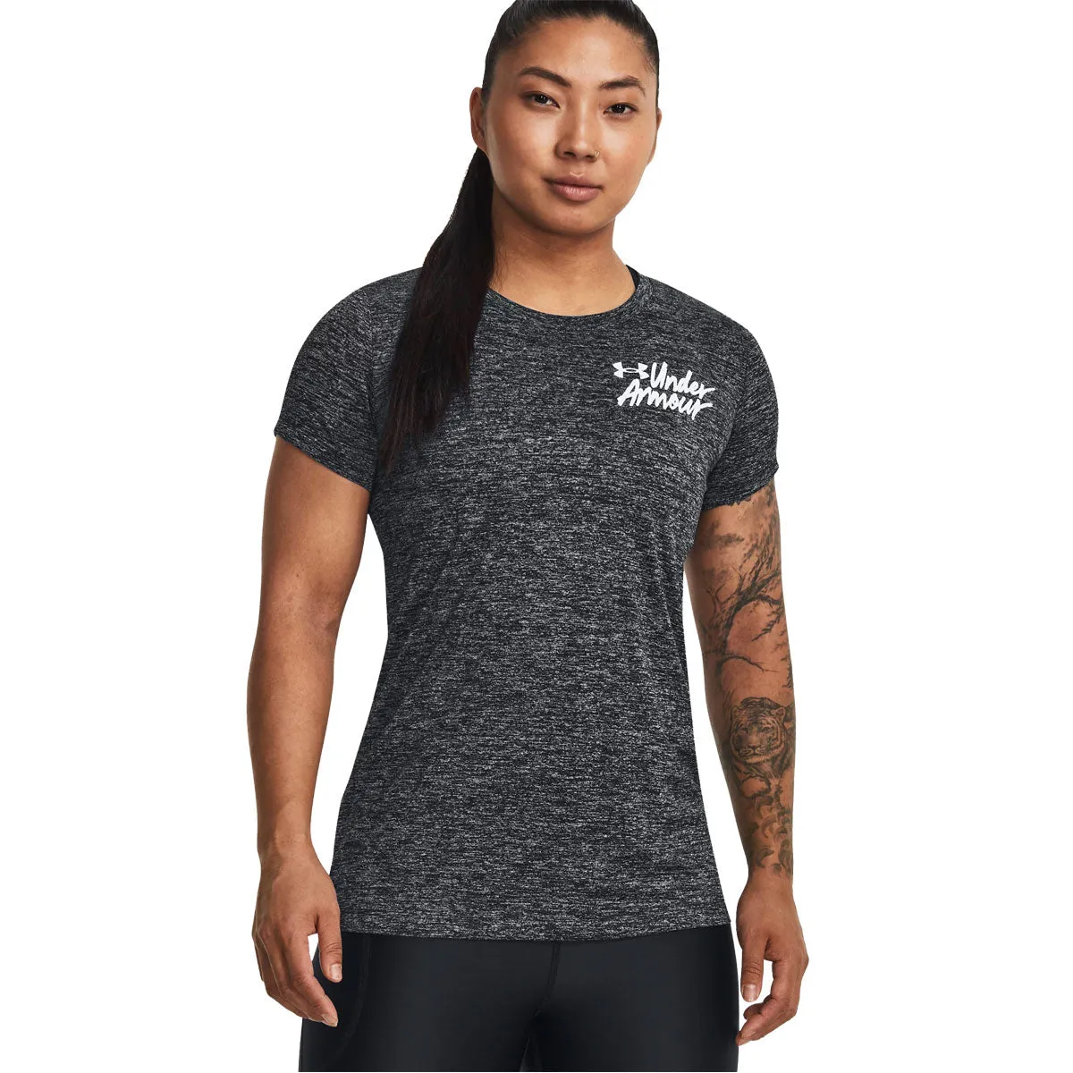 Under Armour Tech Twist Graphic Short Sleeve Tee - Womens - Black/White