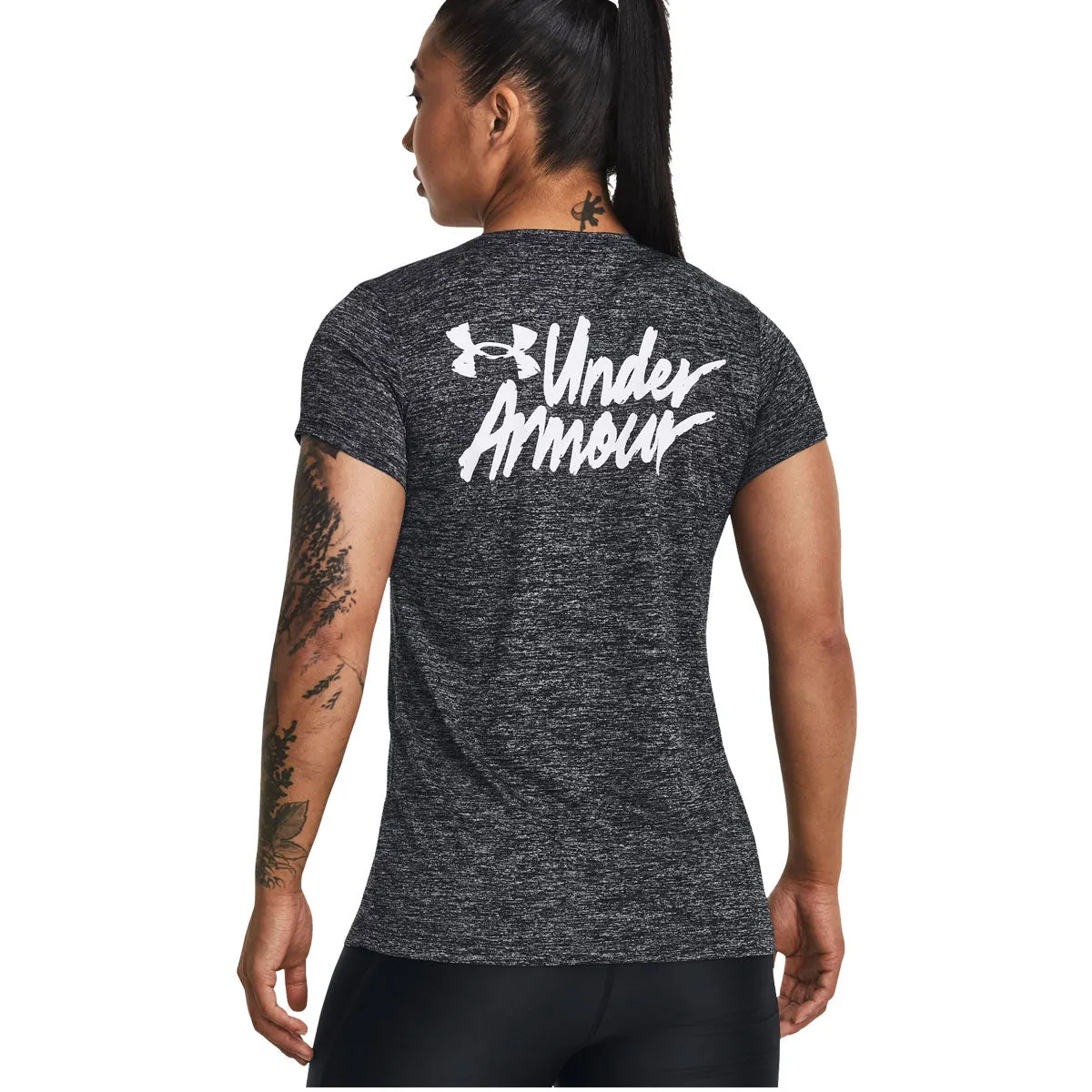 Under Armour Tech Twist Graphic Short Sleeve Tee - Womens - Black/White