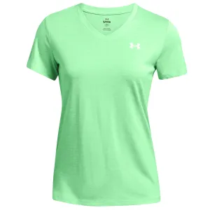 Under Armour Tech V-Neck Twist Training Tee - Womens - Matrix Green/White