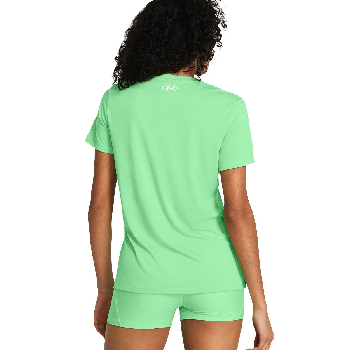 Under Armour Tech V-Neck Twist Training Tee - Womens - Matrix Green/White