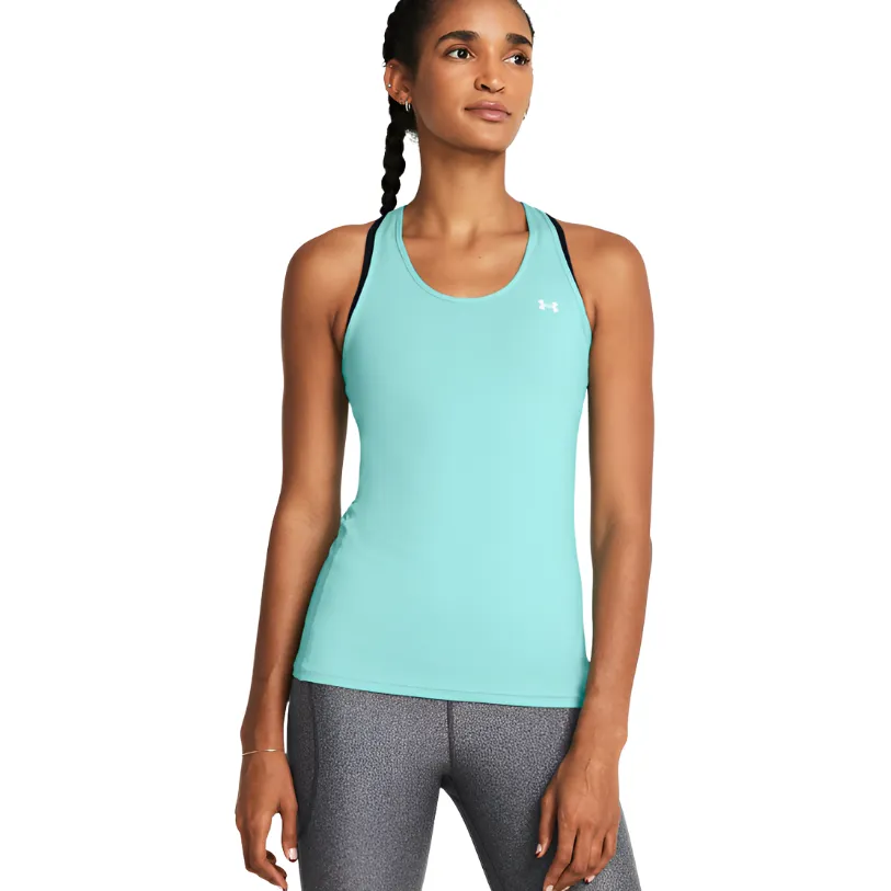 Under Armour Womens HeatGear Armour Racer Tank Radial Turquoise/White